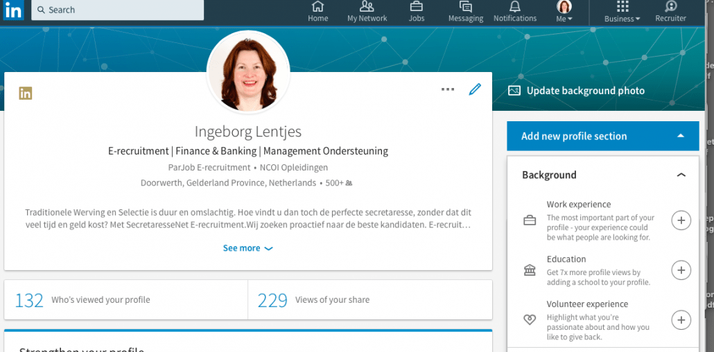 layout LinkedIn