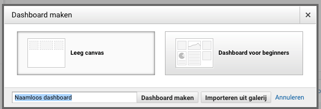 Leeg Dashboard maken