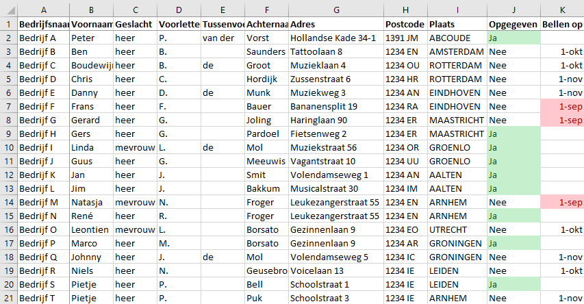 Voorwaardelijke opmaak 7