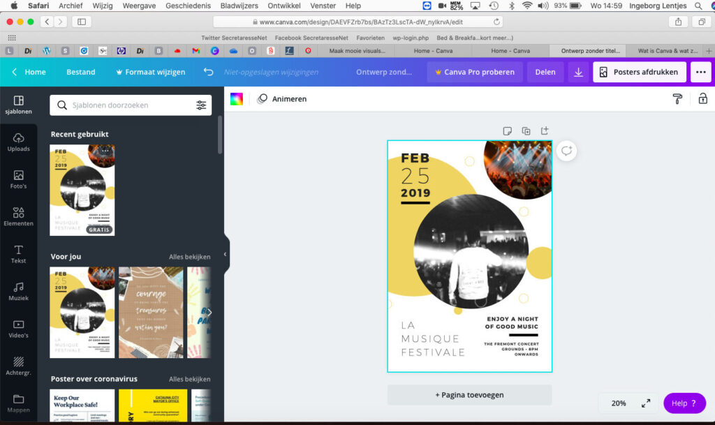 Scherm poster maken canva