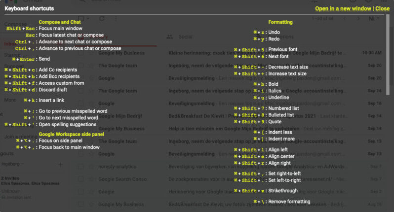 shortcuts scherm