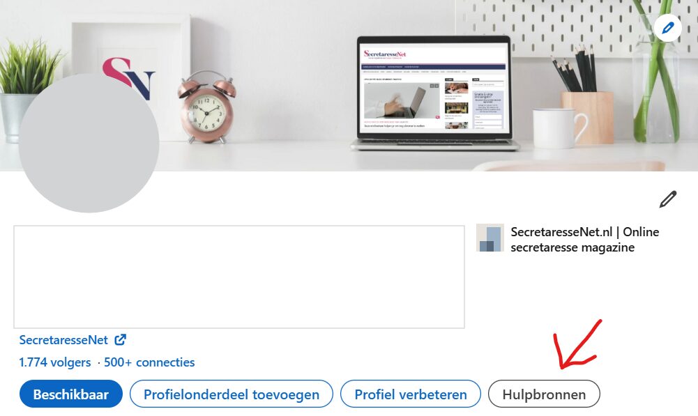Hulpbronnen screenshot