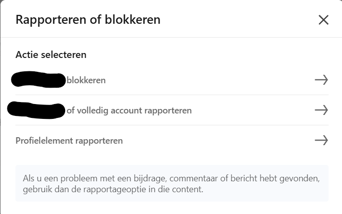 rapporteren of blokkeren op LinkedIn