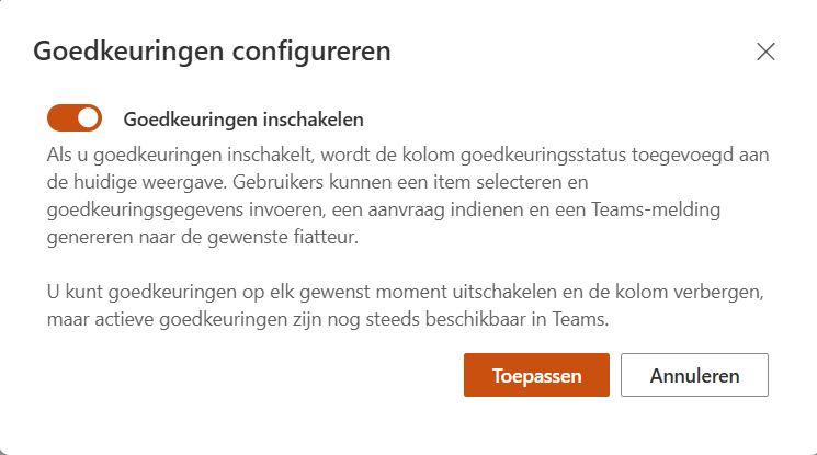 goedkeuringen inschakelen