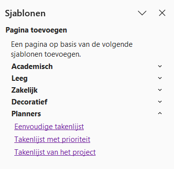OneNote templates